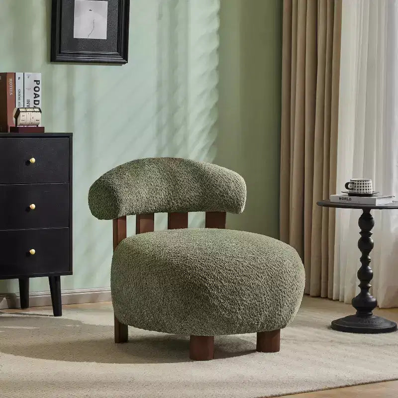 Chaise d'appoint sans accoudoirs Christopher Knight Home Gareth en bois moderne et tissu bouclé