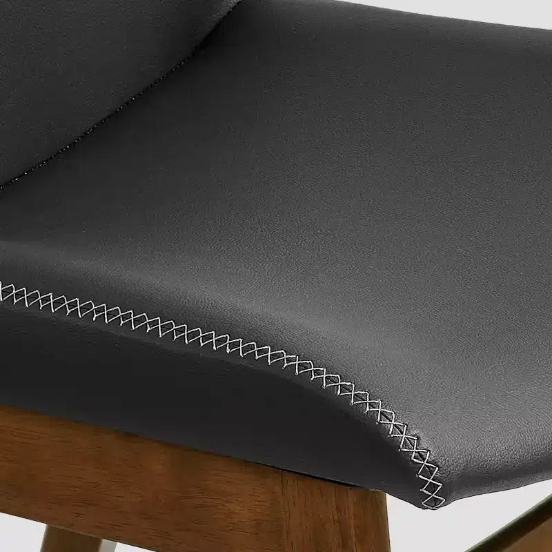 Subrtex Chaise de salle à manger en bois massif avec revêtement en similicuir (Lot de 2)