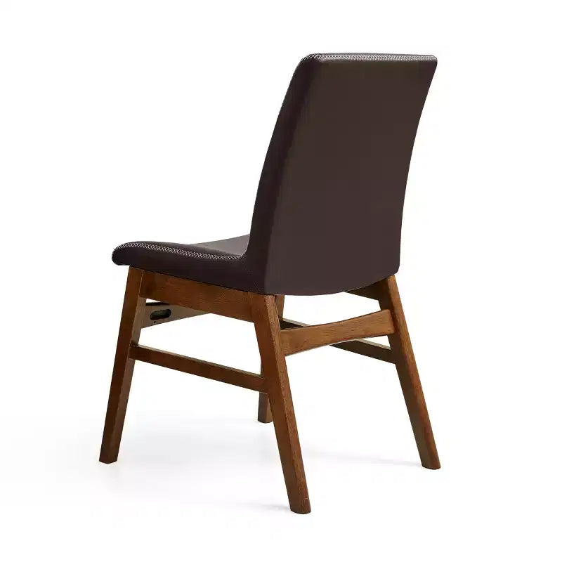 Subrtex Chaise de salle à manger en bois massif avec revêtement en similicuir (Lot de 2)