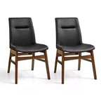 Subrtex Chaise de salle à manger en bois massif avec revêtement en similicuir (Lot de 2)