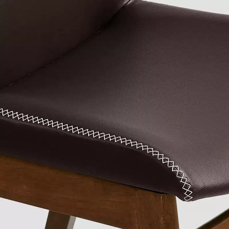 Subrtex Chaise de salle à manger en bois massif avec revêtement en similicuir (Lot de 2)