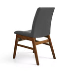 Subrtex Chaise de salle à manger en bois massif avec revêtement en similicuir (Lot de 2)
