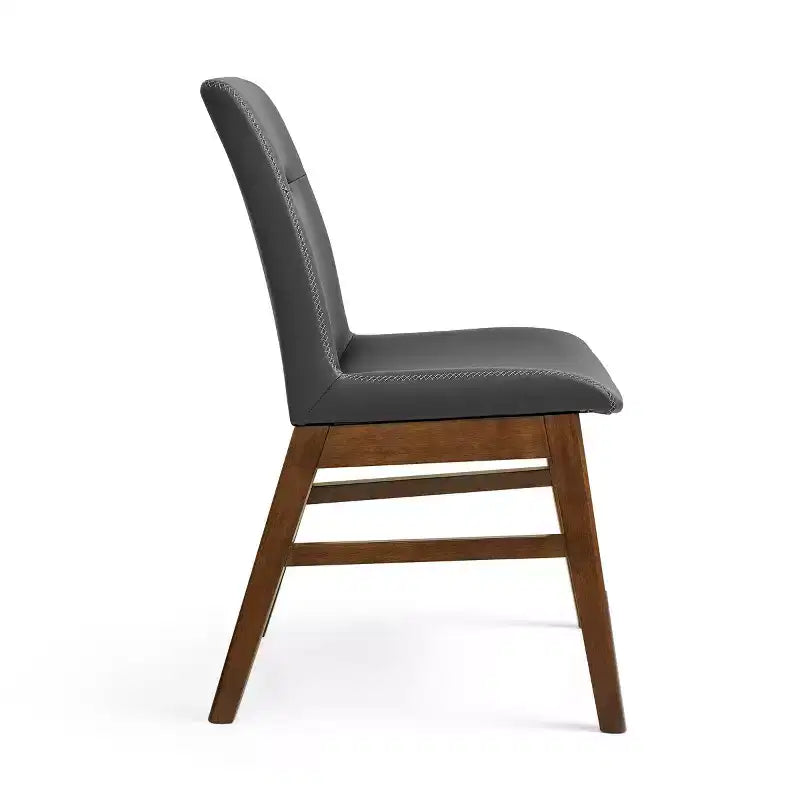 Subrtex Chaise de salle à manger en bois massif avec revêtement en similicuir (Lot de 2)