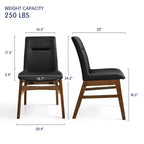 Subrtex Chaise de salle à manger en bois massif avec revêtement en similicuir (Lot de 2)