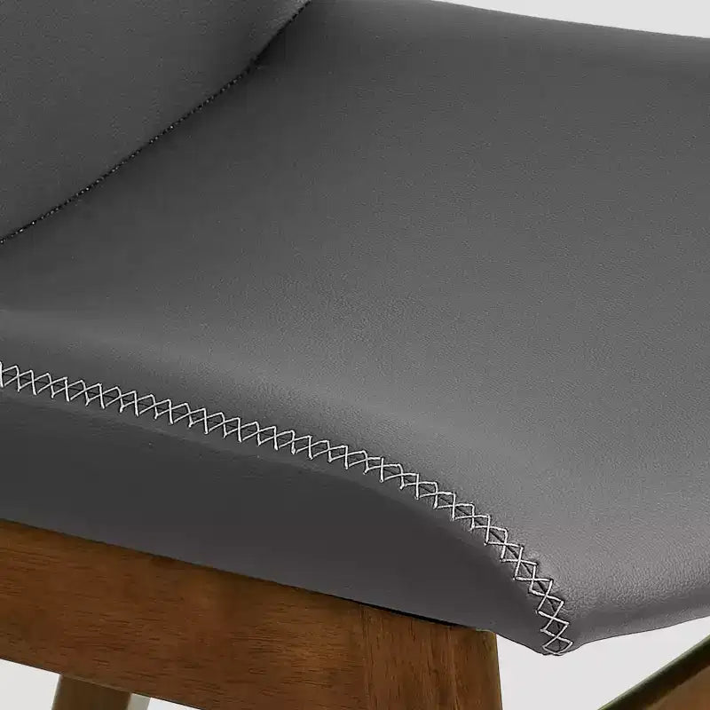 Subrtex Chaise de salle à manger en bois massif avec revêtement en similicuir (Lot de 2)