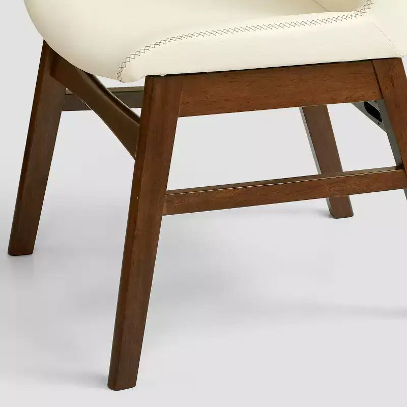 Subrtex Chaise de salle à manger en bois massif avec revêtement en similicuir (Lot de 2)