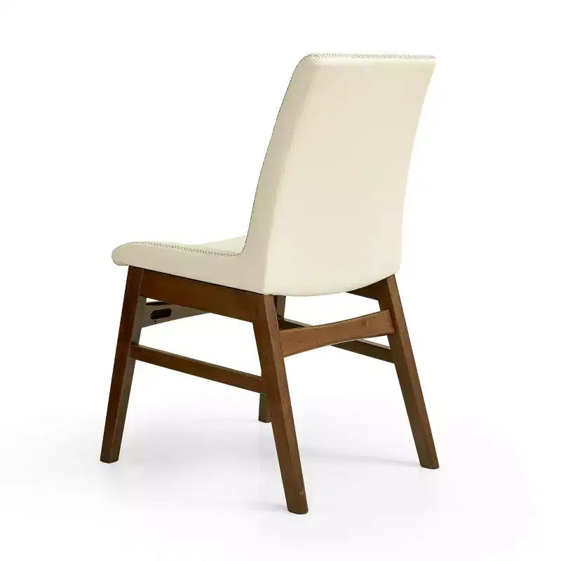 Subrtex Chaise de salle à manger en bois massif avec revêtement en similicuir (Lot de 2)