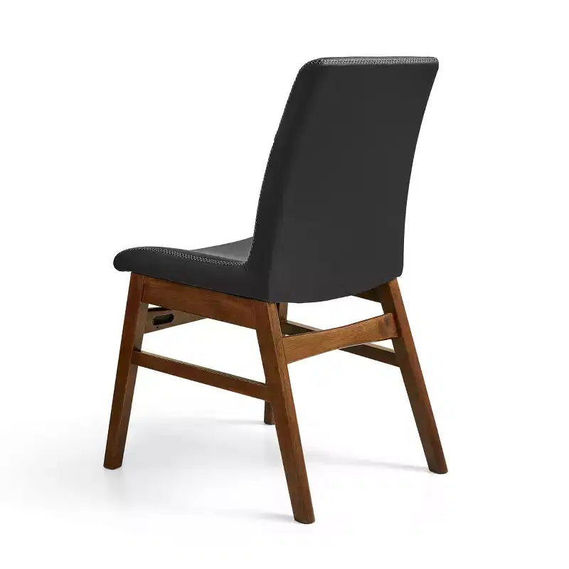 Subrtex Chaise de salle à manger en bois massif avec revêtement en similicuir (Lot de 2)