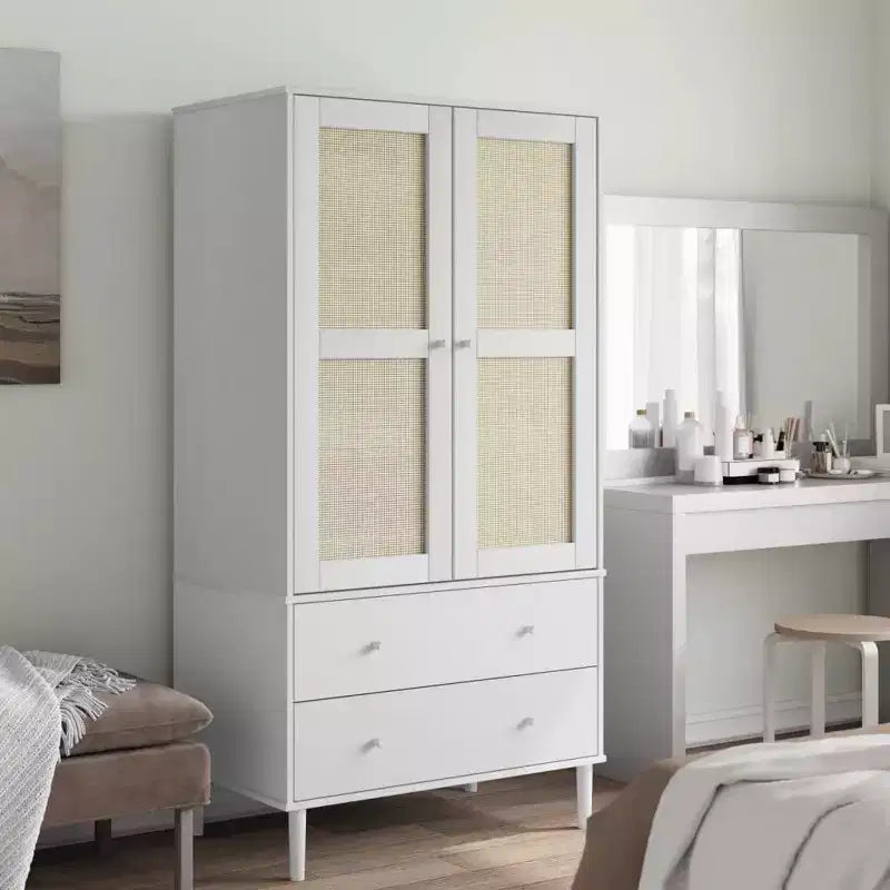vidaXL SENJA Armoire de rangement Placard aspect rotin Bois de pin massif
