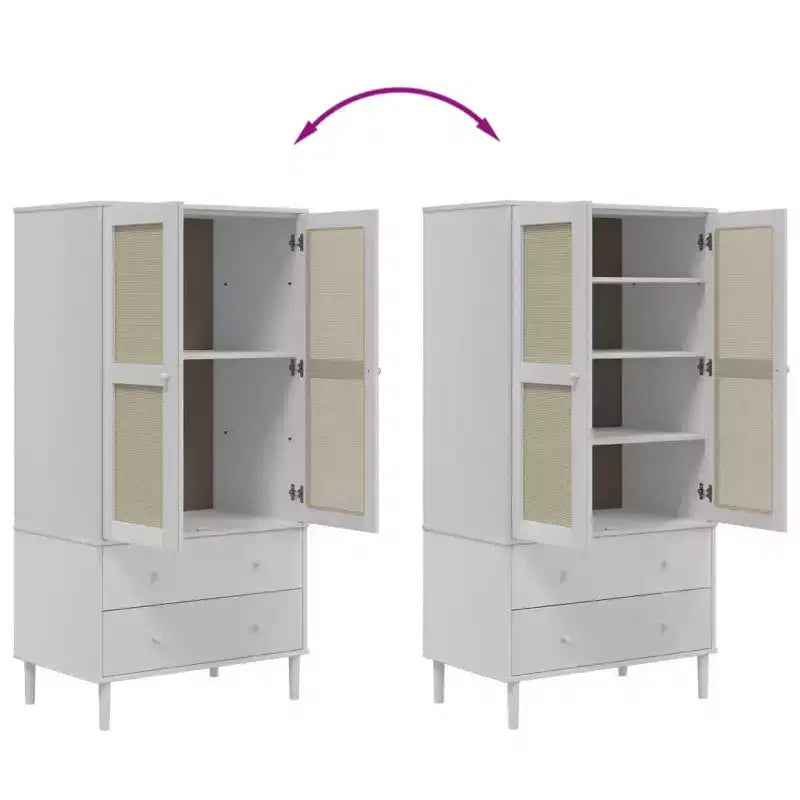 vidaXL SENJA Armoire de rangement Placard aspect rotin Bois de pin massif