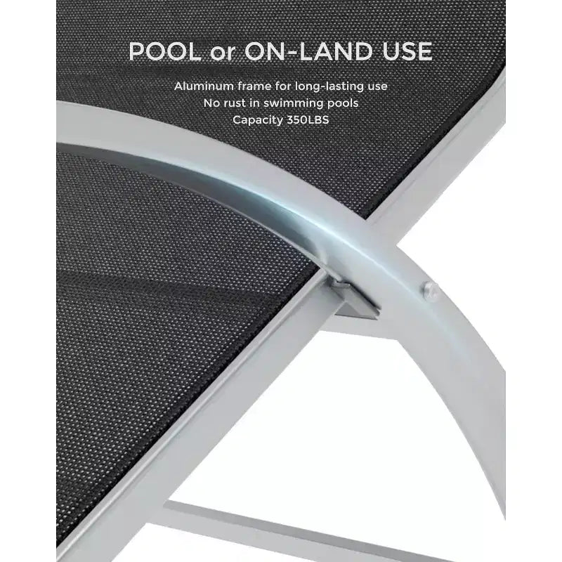Ensemble de 3 chaises longues d'extérieur WhizMaz – Chaises longues de piscine et de plage avec table d'appoint pour terrasse, balcon, pelouse, patio