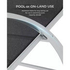Ensemble de 3 chaises longues d'extérieur WhizMaz – Chaises longues de piscine et de plage avec table d'appoint pour terrasse, balcon, pelouse, patio