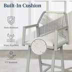 Best Choice Products Lot de 2 tabourets de bar pivotants en aluminium tressé avec accoudoirs, pour intérieur/extérieur