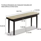 Banc de salle à manger GDFStudio Tiffany en bois massif de chêne de 101,6 cm avec assise en rotin