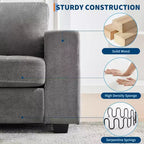 Canapé Causeuse en Chenille 70 po avec Chargement USB Canapé Sectionnel Moderne avec Poches de Rangement et Housse Amovible pour Salon, Appartement