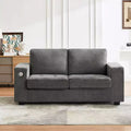 70 Chenille Loveseat Sofa with USB Charging  Modern Sectional w/Storage Pockets & Removable Cover for Living Room, Apartment