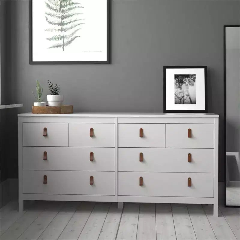 HomeStock Madrid Commode double à 8 tiroirs, style moderne traditionnel 12345