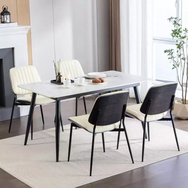 Chaises de salle à manger Vatros, lot de 2, style rétro moderne du milieu du siècle, en similicuir