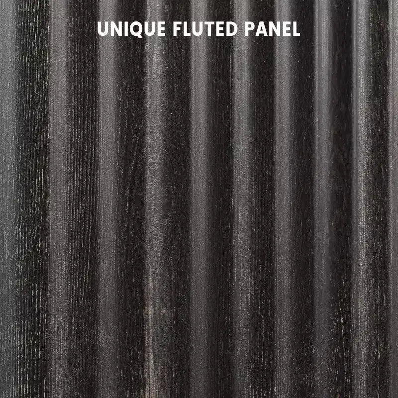 Whizmax Bahut buffet cannelé avec 4 portes et rangement, meuble de rangement avec étagères réglables, buffet de bar à café pour cuisine, salon