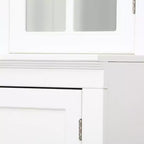 Armoire de rangement 36 W avec 2 portes vitrées et 2 étagères réglables, blanc-ModernLuxe