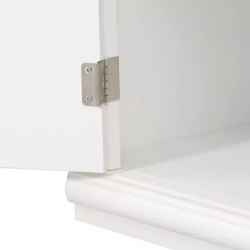 Armoire de rangement 36 W avec 2 portes vitrées et 2 étagères réglables, blanc-ModernLuxe