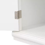 Armoire de rangement 36 W avec 2 portes vitrées et 2 étagères réglables, blanc-ModernLuxe