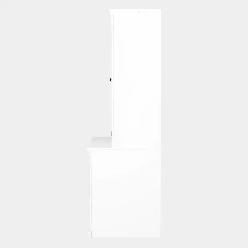 Armoire de rangement 36 W avec 2 portes vitrées et 2 étagères réglables, blanc-ModernLuxe
