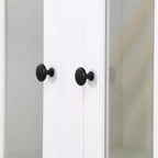 Armoire de rangement 36 W avec 2 portes vitrées et 2 étagères réglables, blanc-ModernLuxe