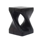 Table d'appoint à torsion abstraite moderne avec texture aspect bois