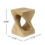 Table d'appoint à torsion abstraite moderne avec texture aspect bois