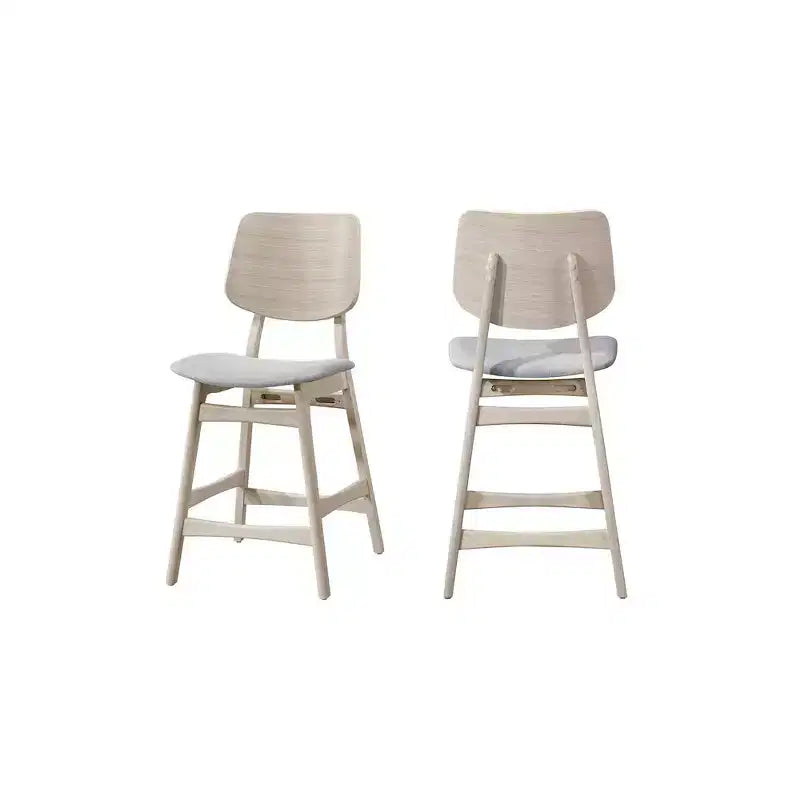 New Classic Furniture, chaises de comptoir de salle à manger Oscar Wood en frêne blanc (lot de 2)