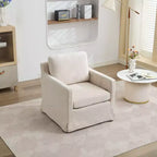 Okak 360 Degree Accent Swivel Chair with Removable Back Cushion 29.92 Comfy Upholstered Armchair for Living Room Office Lounge