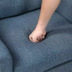 Fauteuil Okak - Chaise de salon contemporaine avec coussin en tissu capitonné - Fauteuil confortable pour salon de lecture et chambre à coucher