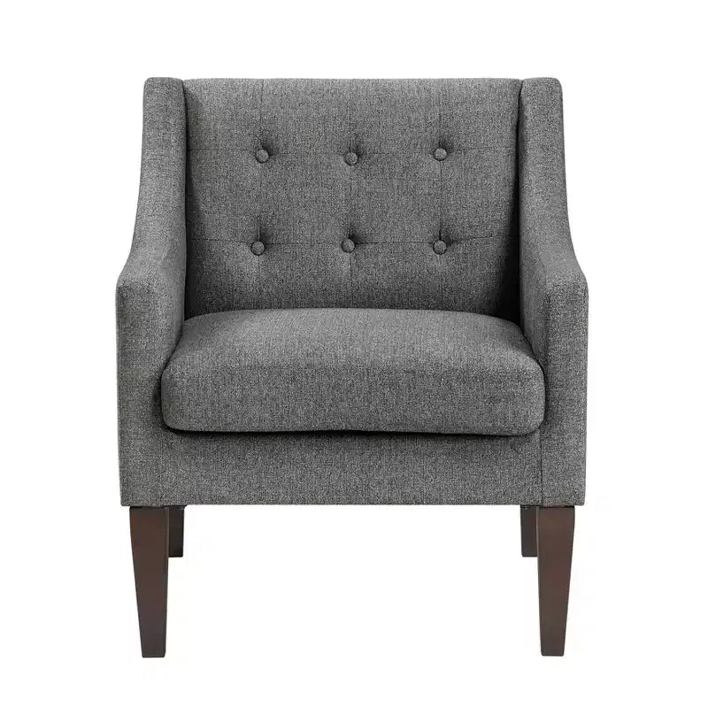 Fauteuil Okak - Chaise de salon contemporaine avec coussin en tissu capitonné - Fauteuil confortable pour salon de lecture et chambre à coucher