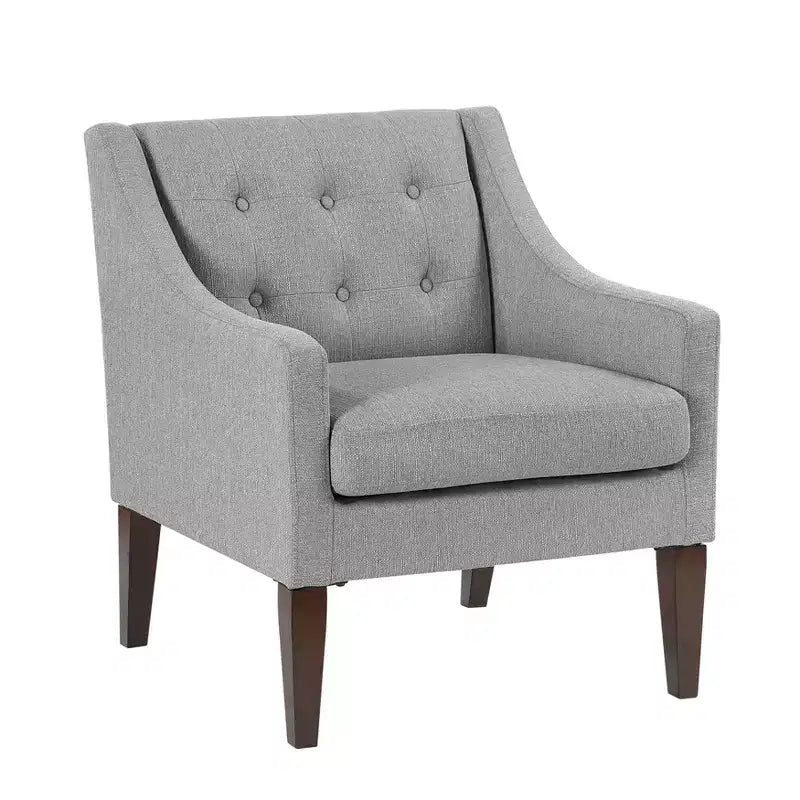 Fauteuil Okak - Chaise de salon contemporaine avec coussin en tissu capitonné - Fauteuil confortable pour salon de lecture et chambre à coucher