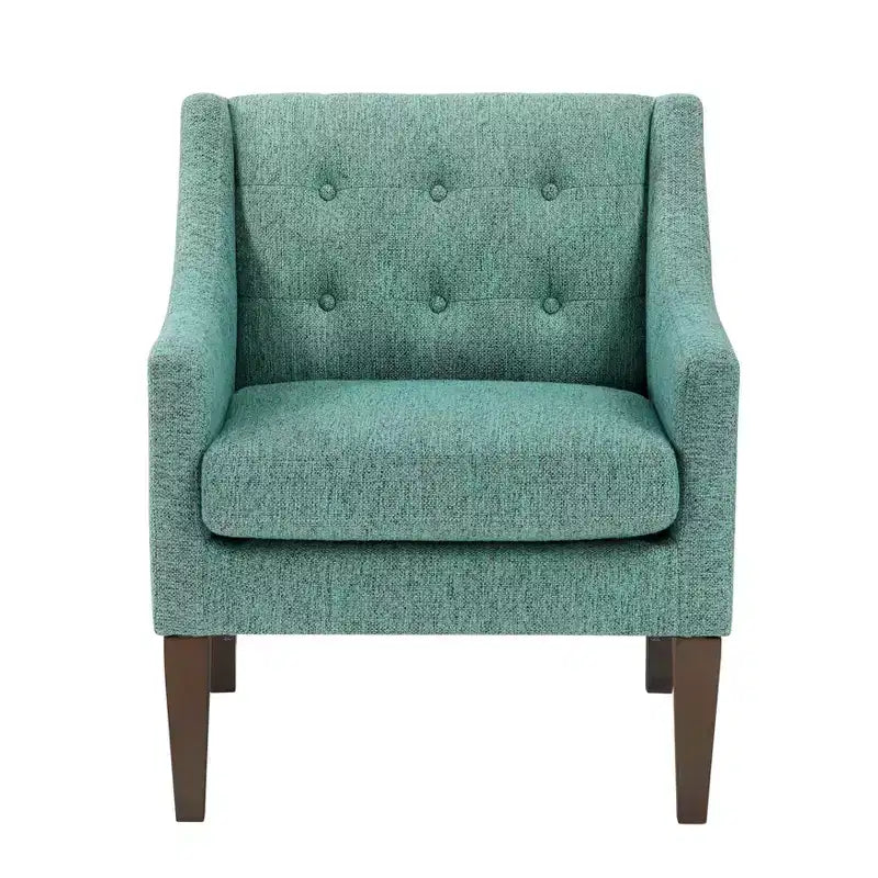 Fauteuil Okak - Chaise de salon contemporaine avec coussin en tissu capitonné - Fauteuil confortable pour salon de lecture et chambre à coucher