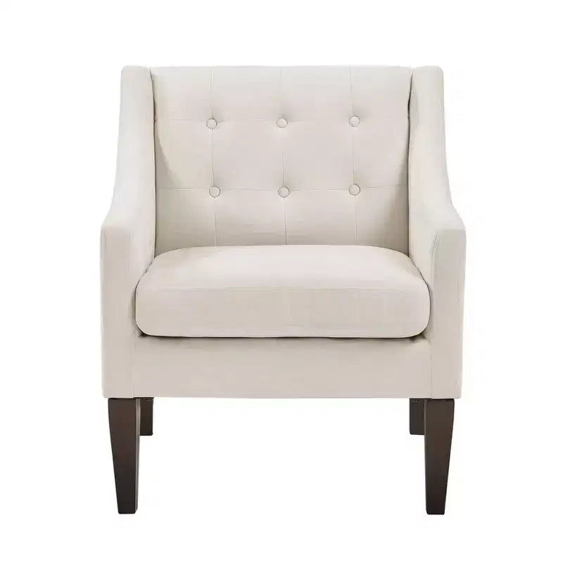 Fauteuil Okak - Chaise de salon contemporaine avec coussin en tissu capitonné - Fauteuil confortable pour salon de lecture et chambre à coucher