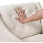 Fauteuil Okak - Chaise de salon contemporaine avec coussin en tissu capitonné - Fauteuil confortable pour salon de lecture et chambre à coucher