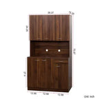CLIHOME Armoire haute 6 portes 180 cm, buffet de cuisine
