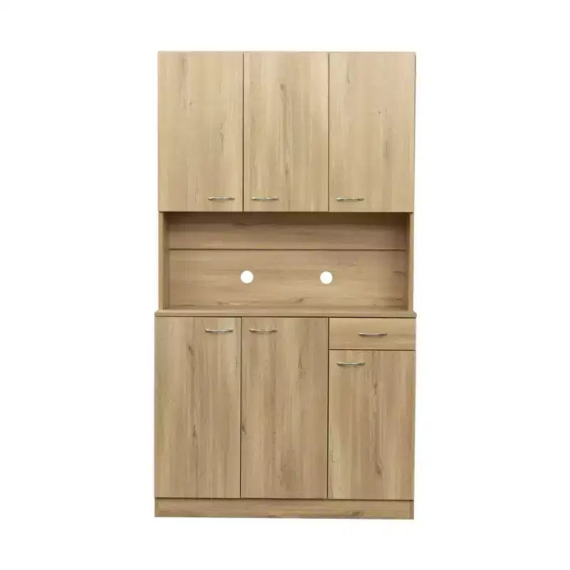 CLIHOME Armoire haute 6 portes 180 cm, buffet de cuisine