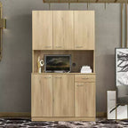 CLIHOME Armoire haute 6 portes 180 cm, buffet de cuisine