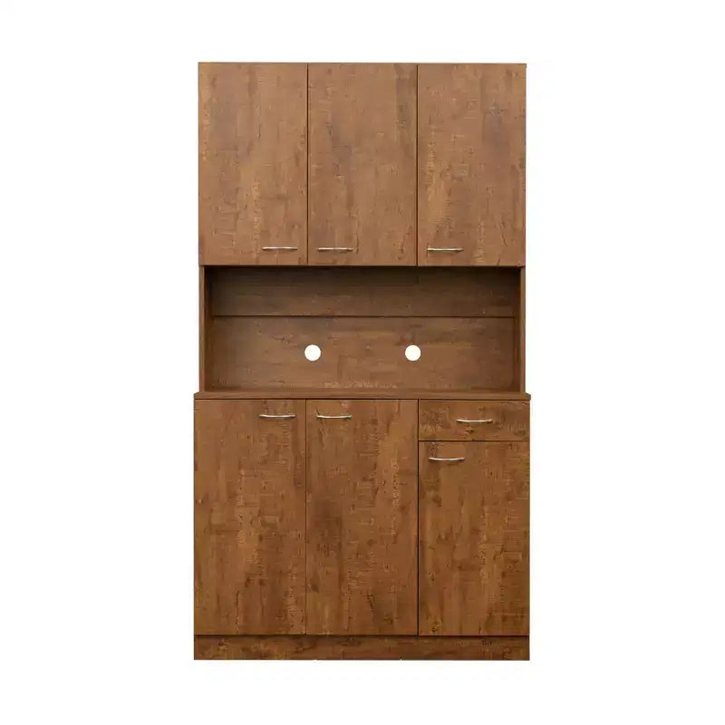CLIHOME Armoire haute 6 portes 180 cm, buffet de cuisine