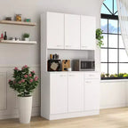 CLIHOME Armoire haute 6 portes 180 cm, buffet de cuisine