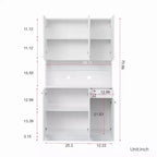 CLIHOME Armoire haute 6 portes 180 cm, buffet de cuisine