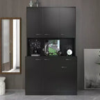 CLIHOME Armoire haute 6 portes 180 cm, buffet de cuisine