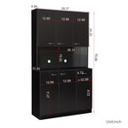 CLIHOME Armoire haute 6 portes 180 cm, buffet de cuisine