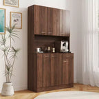 CLIHOME Armoire haute 6 portes 180 cm, buffet de cuisine