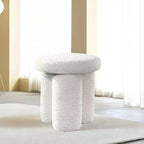 GDFStudio Myrna Ottoman rembourré en bouclette, 40,4 cm de hauteur, en forme de champignon