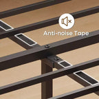 Cadre de lit double Bestier, lit plateforme à LED avec tête de lit de rangement et station de charge