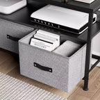 Meuble TV avec Rangement, Petit Meuble Télé de 55 Pouces avec Tiroirs et Étagères, Meuble Console TV & Multimédia pour Salon, Chambre à Coucher